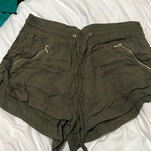 Green tie waist short size large but runs smaller